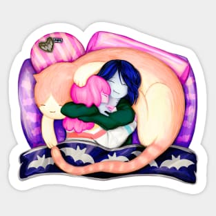 Cat naps with Bubbline and Timmy. Adventure Time fan art Sticker